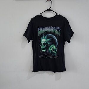 Rick and Morty Black Tee with Neon Green Design